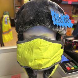Hi Vis reflective Safety Winter SKI Fur Hat