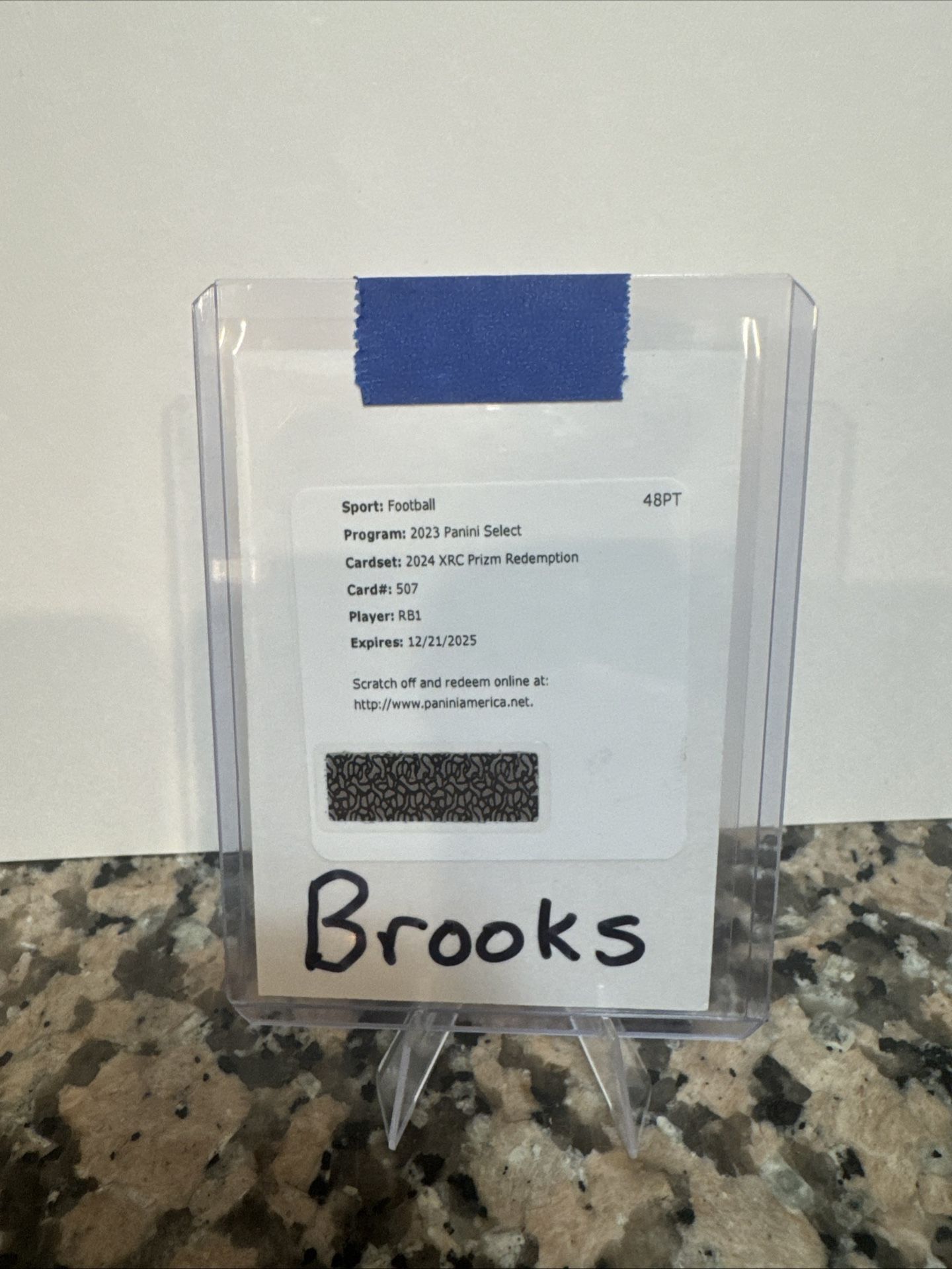 Jonathon Brooks RB1 2023 Panini Select 2024 XRC Prizm Redemption Rookie RC #507