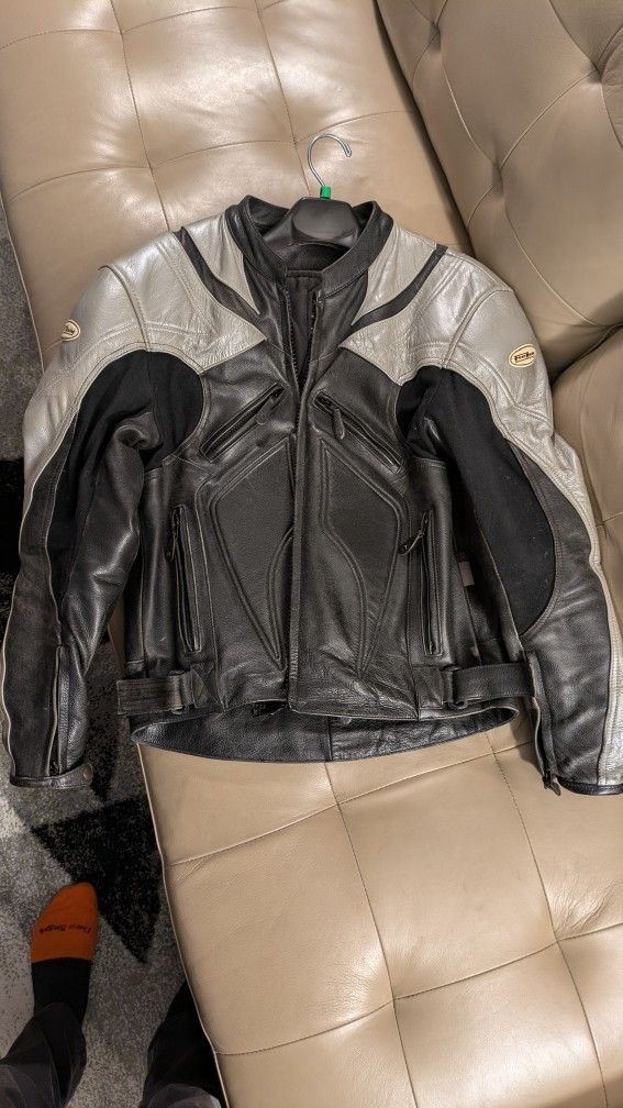 First Racing Padded Leather Motorcycle Jacket