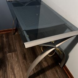 Metal Glass Top  Desk.