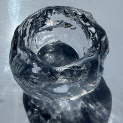 Kosta Boda Sweden Crystal Snowball Votive Tea Light Candle Holder