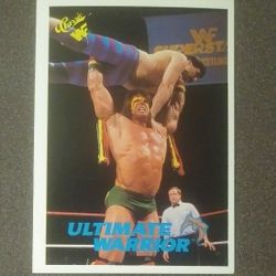 1990 Classic WWF WWE The Ultimate Warrior #43 Titansports Pro Wrestling Vintage Wrestler Collectible Card Wrestle Sports
