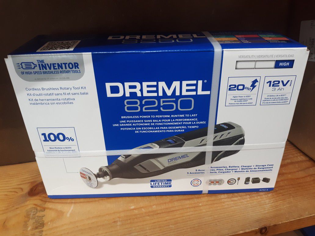 Dremel 8250 12V Lithium-Ion Battery Cordless Rotary Tool with Brushless  Motor