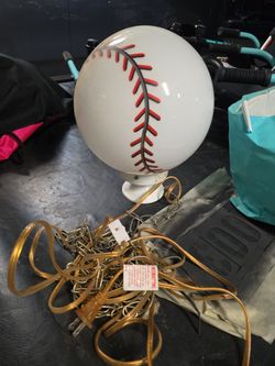 Vintage Baseball Glass Light
