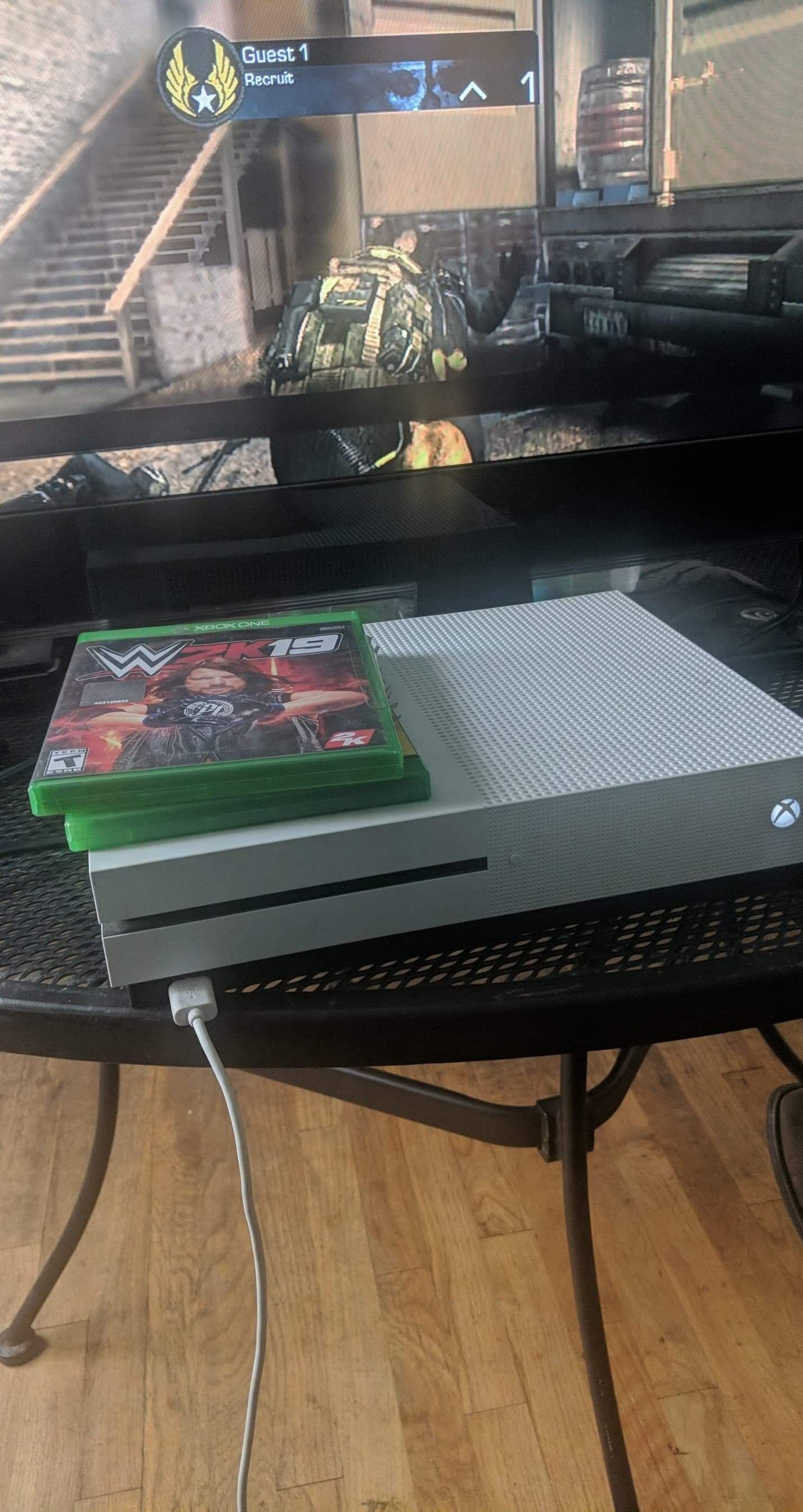 Xbox one s with sound bar and sub