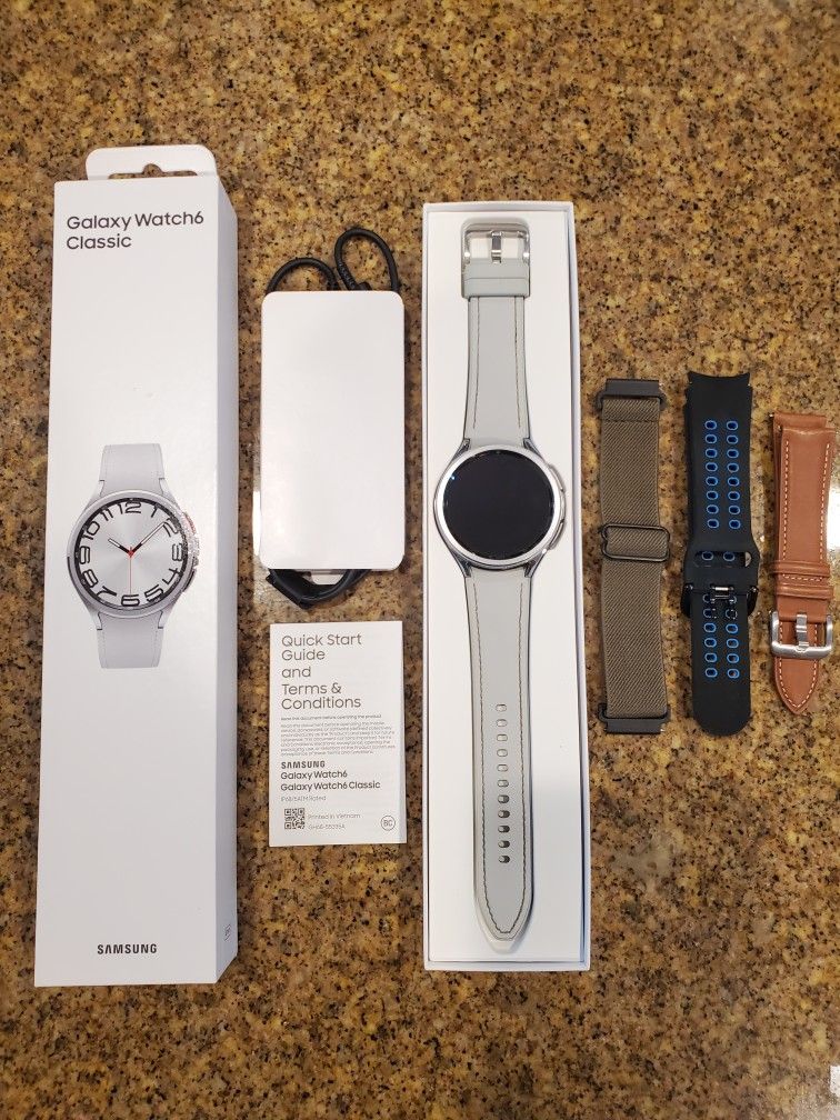 Galaxy Watch 6 Classic 47mm シルバー 国内正規品 GALAXY Watch6 Classic 47mm 純正バンド2本付き Samsung Galaxy