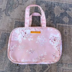 Yumikim women’s pink floral makeup travel bag