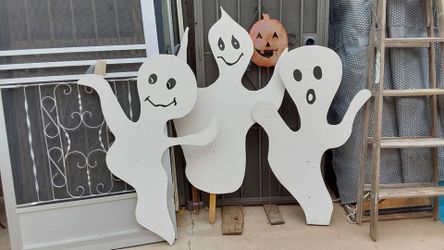 Three Wood Halloween Ghosts - $45 for ALL