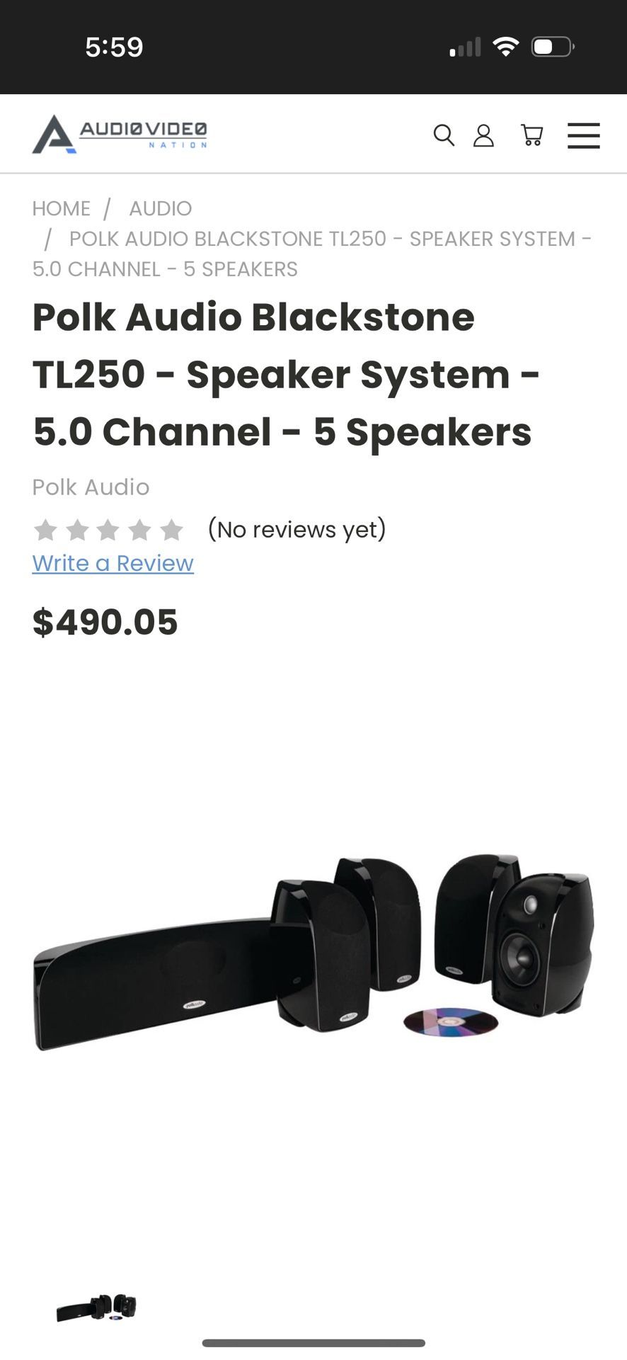 Polk Surround Sound System With Denon Receiver