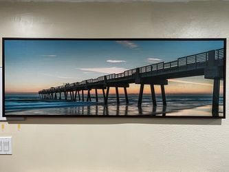 Large Panoramic Ocean Pier Canvas Wall Art