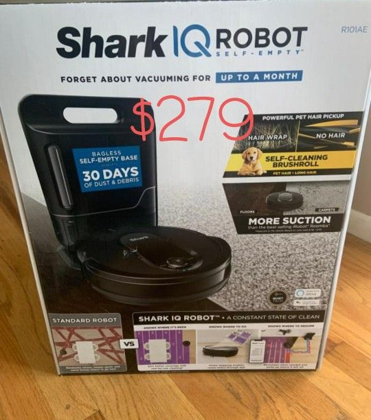 Shark IQ Robot Self-Empty™ XL UR1005AE, Robot Vacuum, IQ Navigation™, Wi‐Fi ...brand new mint in the box...