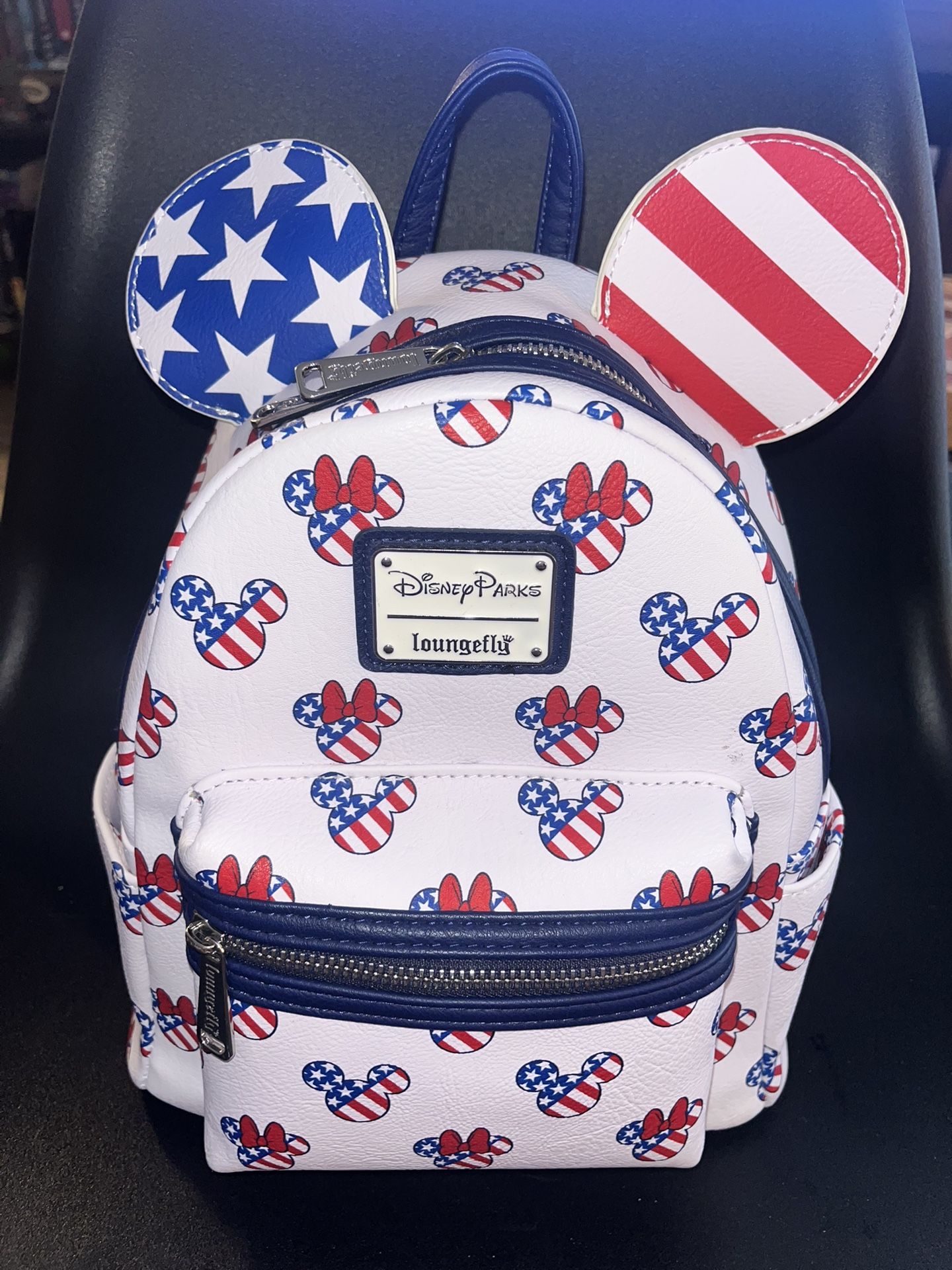 Disney Parks Loungefly Mini Backpack - Minnie Patriotic Stars and Stripes