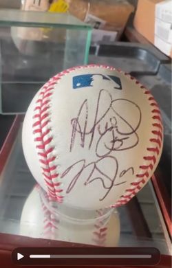 Mike Trout  &  Albert  Pujols signed ball