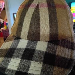 Burberry Wool Checked Baseball Cap