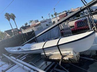 17’ Research composites Kayak 33lbs Foot Steering