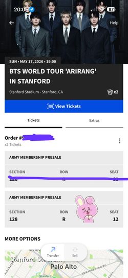 BTS ticket May 17th only one ticket
