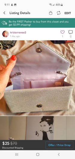 Silver Clutch Purse