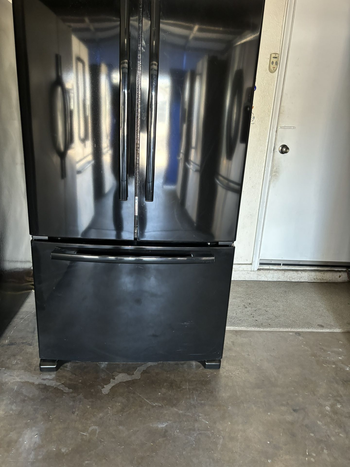 Black Whirlpool French Door Whit Ice Maker On Bottom Freezer for Sale