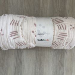 Crate & Kids Pink Quilt Crib Blanket 40 x 50 New