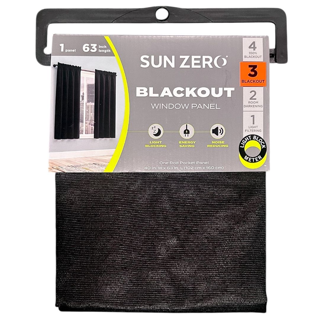 Sun Zero Blackout Window Panel in Black