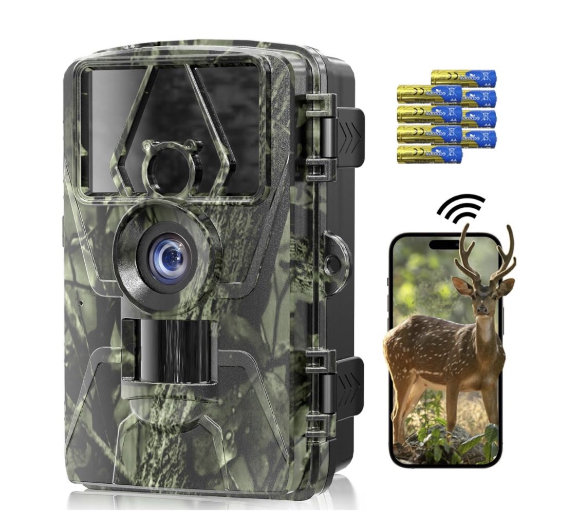 Trail Camera WiFi 60MP/8k Game Camera with No Glow Night Vision