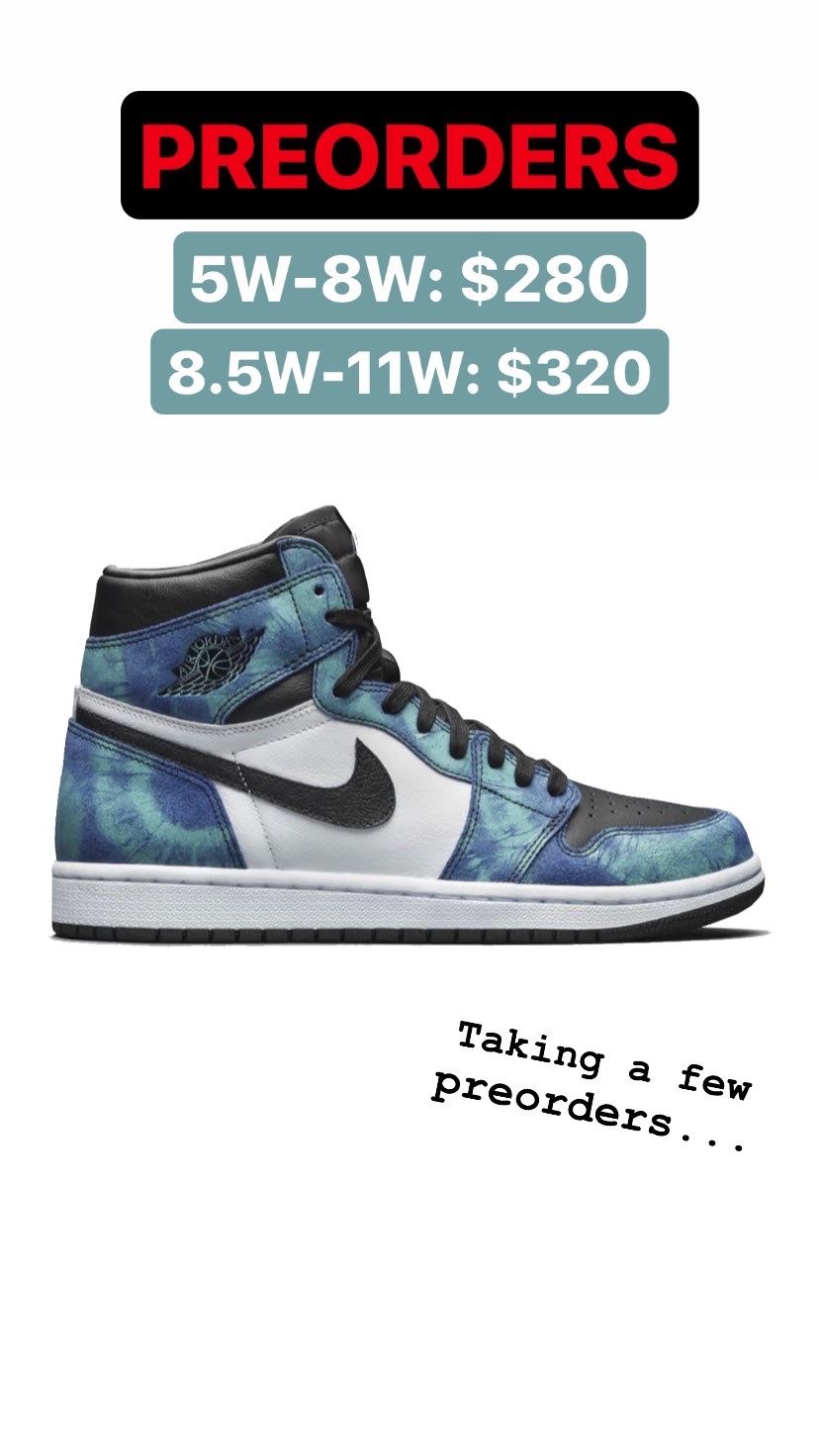 JORDAN RETRO 1 TIE DYE PREORDERS