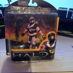 Open box, new Halo Reach Spartan Air Assault (female ) action figure in pink armor