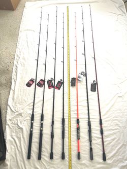 Brand new with tags 7ft to 6.6ft medium action fishing rods. $340 for all.