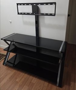 Black Glass TV Stand with Mount