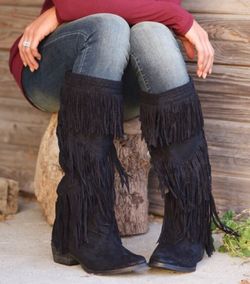 Wild Ride Zig Zag Fringe Boots- Brand New in box