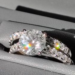 Lab Grown 2.09ct Diamond Wedding Engagement Ring and Band 3ct total - $7,000