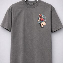 Graphic T-Shirt Gray Short Sleeve “I Told ChatGPT About You” Front & Back Print Size Unisex