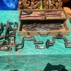 4 braces a wood bits , wood planes