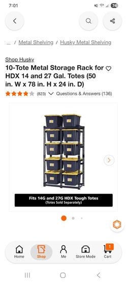Husky 10-Tote Metal Storage Rack