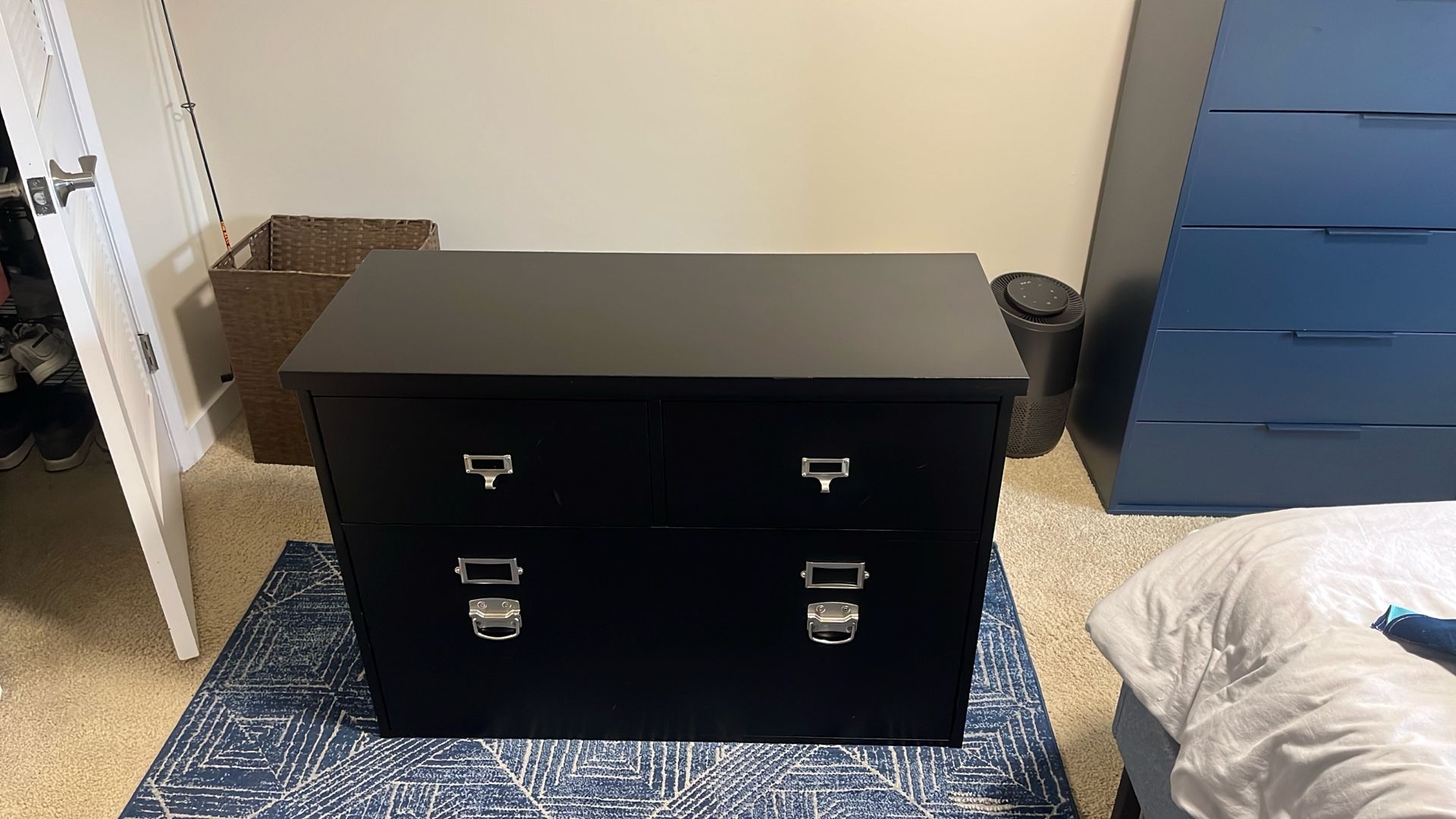 Real Wood Black Chest