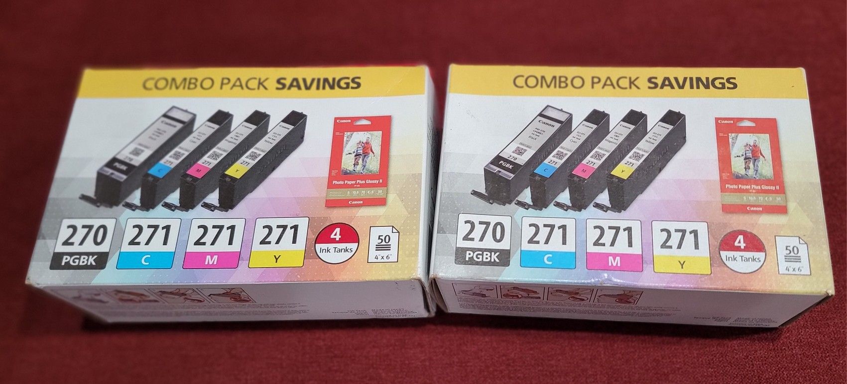 (2) CANON PGI-270/ CLI-271 (0373C005) BLACK CYAN MAGENTO YELLOW INK CARTRIDGES