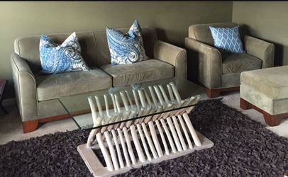 Sofa, chair, and ottoman