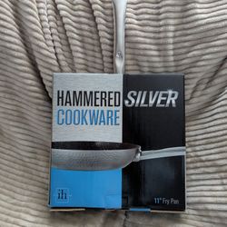 Stainless Steel, Nonstick, Hammered Silver Pan