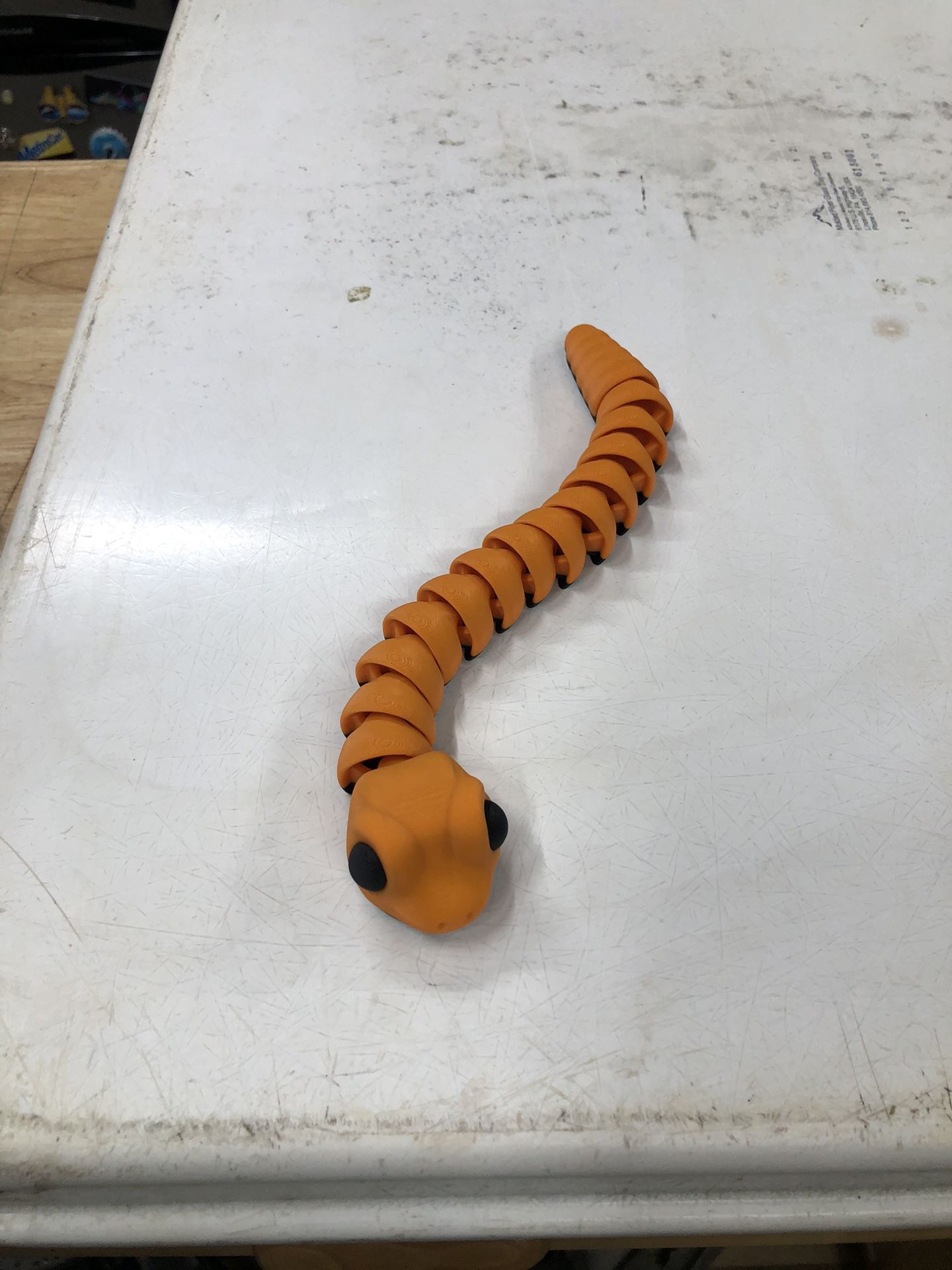 3D Print Flexi Orange Snake (10”)