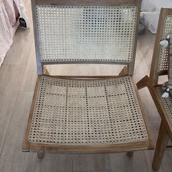 2 Wooden ratan Chairs