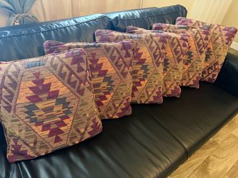 15 x 16 cotton fabric cushions for sofa or bed Set 6