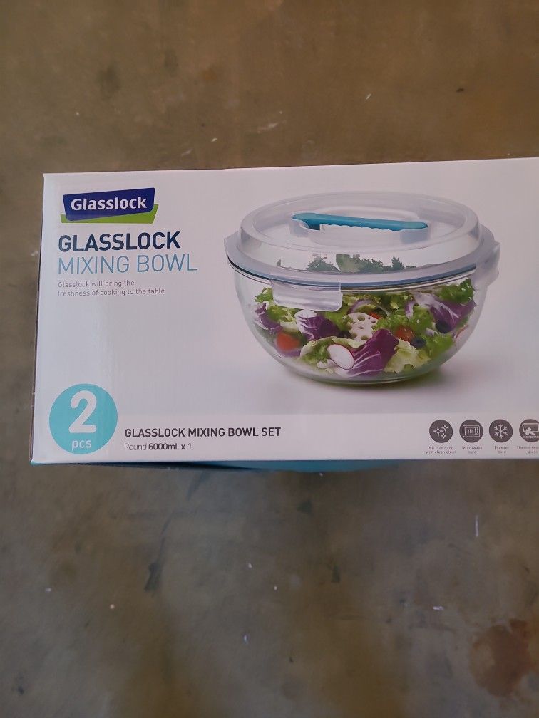 Glass Lock 2 Piece Mixing Bowl Set