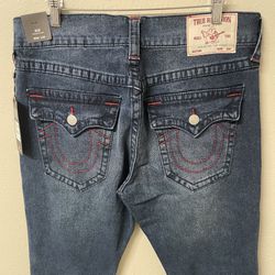 True Religion Jeans Ricky Big Flap Relaxed Straight Denim Mens Size 34/34 36/34