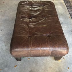 Potterybarn Leather ottoman 