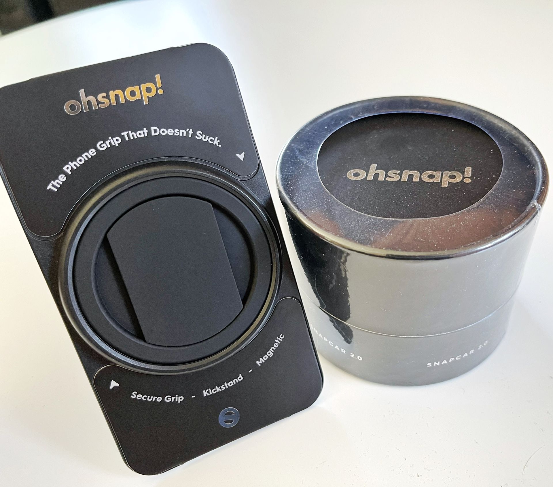 【BRAND NEW SEALED】ohsnap! Phone Grip 2.0 Black + Snapcar Mount 2.0