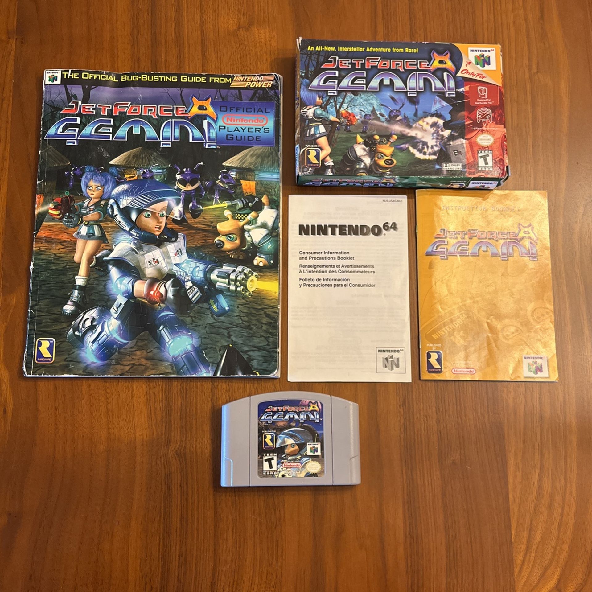 Jetforce Gemini N64 W/ Box, Manual And Player's Guide