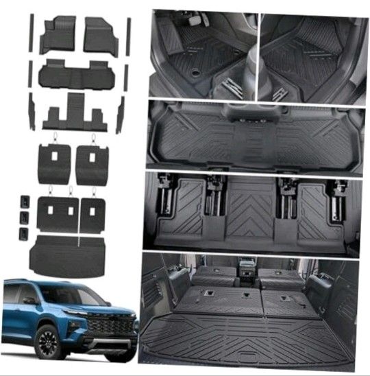 Floor Mats Set for 2024 2025 2026 Chevy Traverse & 24-26 7 Seats-Full Mats Set