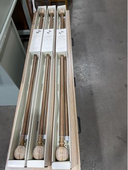 Threshold curtain rods  All are new no damage  66-120” Hardware and instructions included