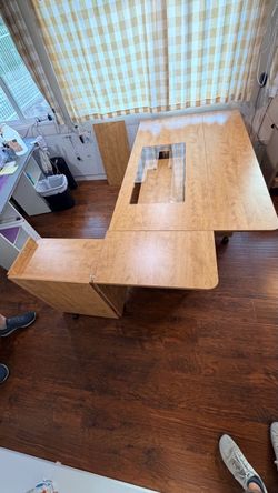 Horn Sewing and Craft desk with Drop-Leaf Extensions
