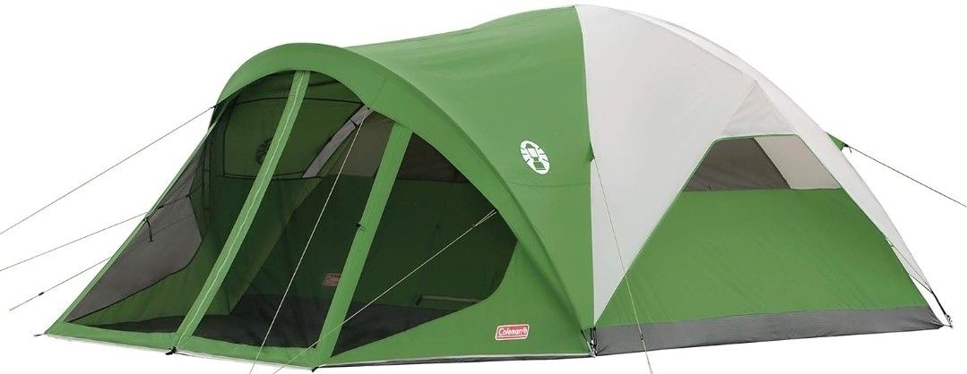 Coleman Evanston Screened Camping Tent, 6/8 Person Weatherproof Tent with Roomy Interior Includes Rainfly, Carry Bag, Easy Setup and Screened-In Porch